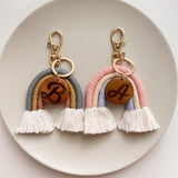 Personalized Macrame Hobo Rainbow Keychain for Car Keys Bag Pendant