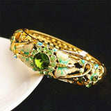 Cloisonne Butterfly Bracelet Diamond Inlay Gold-Plated Jewelry