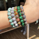 Green Malachite Round Loose Beads For DIY Bracelet Making Strand