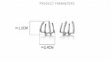 Mini CZ Set Four Row Rows Ear-Bone Stud Earrings C-G7193