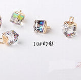 Alloy Rhinestone Cubical Charms for DIY Jewelry, 50pcs/lot