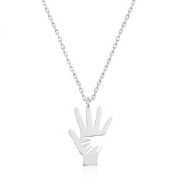 Silver Lady Hand Necklace