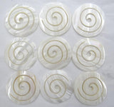 Natural Quartz Crystal Abalone Shell Round Charms Pendant for DIY Jewelry Making