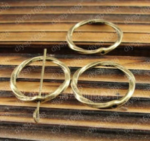 100pcs Antique Bronze Plated Twisted Ring Charms Pendants