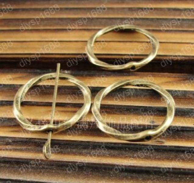 100pcs Antique Bronze Plated Twisted Ring Charms Pendants