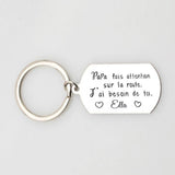 Personalized Papa French Name Key Ring