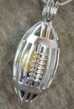 American Football Locket Can Open & Hold 10mm Beads Rugby Cage Pendant Fitting