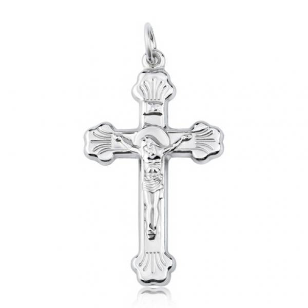 925 Sterling Silver Jesus Cross Pendant Necklace + Chain