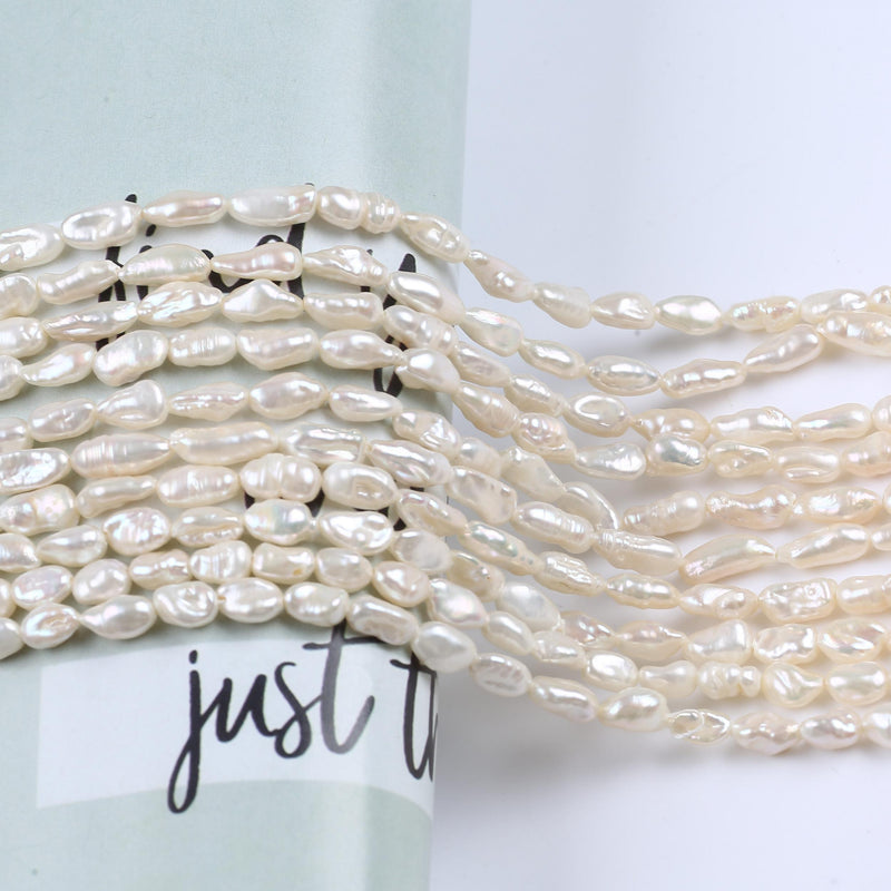 Baroque Pearl Strands Natural 4-5mm Loose Keshi Pearl