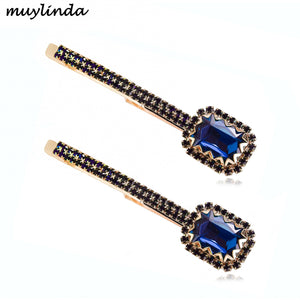 (2 PCS/LOTS) Crystal Hair Accessories Geometry Hair Clip Women Hair Jewelry