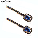 (2 PCS/LOTS) Crystal Hair Accessories Geometry Hair Clip Women Hair Jewelry