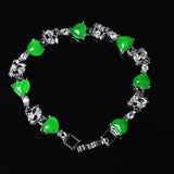Green Jade Love Bracelet Hand-Carved Luck Amulet Gift