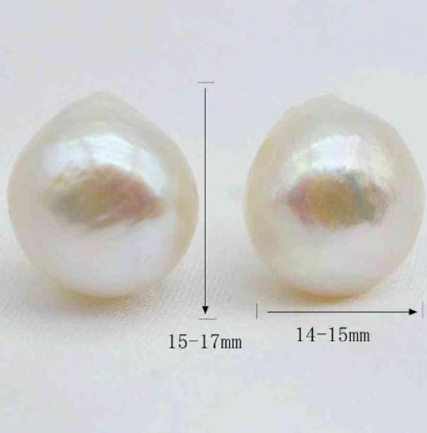 Baroque Freshwater Pearl Stud Earrings 925 Sterling Silver