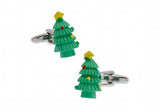 Sunnylink Green Christmas Tree Cufflinks for Shirt L1031