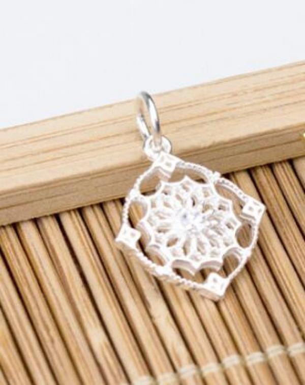925 Silver Craft Flower Charms 15mm Pendants DIY Jewelry Making Earrings