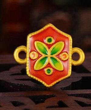 European Vintage Leaf Flower 24KT Pendant Charm