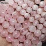 Madagascar Rose Pink Quartz Stone Beads Bracelet Necklace Jewelry Making