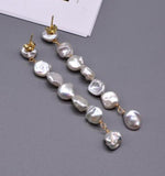 Baroque Pearl Silver Earrings Exag Gerated Long Fine Jewelry