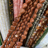 10mm 20pcs/String Natural Stone Heart Shape Beads for DIY Jewelry Making