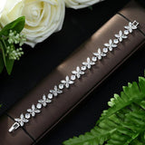 CZ Flower Stone Bracelet Bangle Bridal Wedding Jewelry Gift