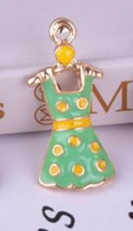 10pcs Beauty Skirt Enamel Metal Charms for DIY Jewelry Making