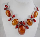 Modernist Teardrop Golden Honey Amber Necklace