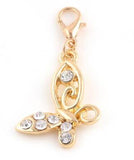 20PCS 20x28mm Rhinestones Butterfly Hang Pendant Charms DIY Accessory