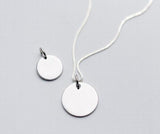 Real.925 Sterling Silver Round Coin Necklace Pendant