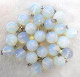 Natural Stone Quartz Crystal Turquoises Tiger Eye Ball Charm Pendant