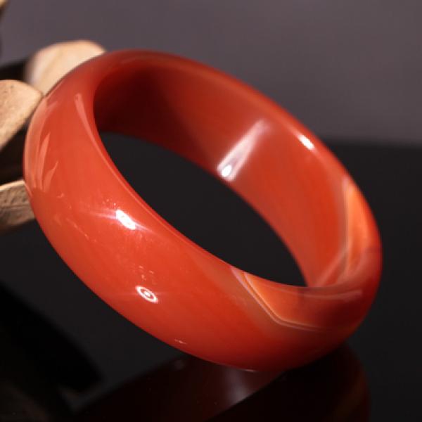 Zheru Natural Agate Chalcedony Red 54-64mm Red Bracelet Princess Jewelry