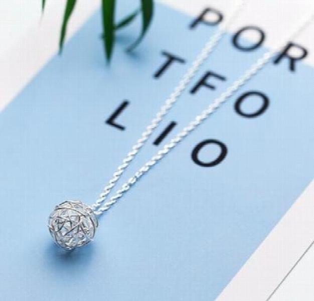 12mm Ball Cross Twist Love Knot Pendant Necklace Sterling Silver
