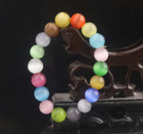 Cat's Eye Gemstone Beads Bangle Elastic Bracelet