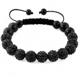 10mm Multicolor Micro Pave Disco Bead Bracelet Crystal