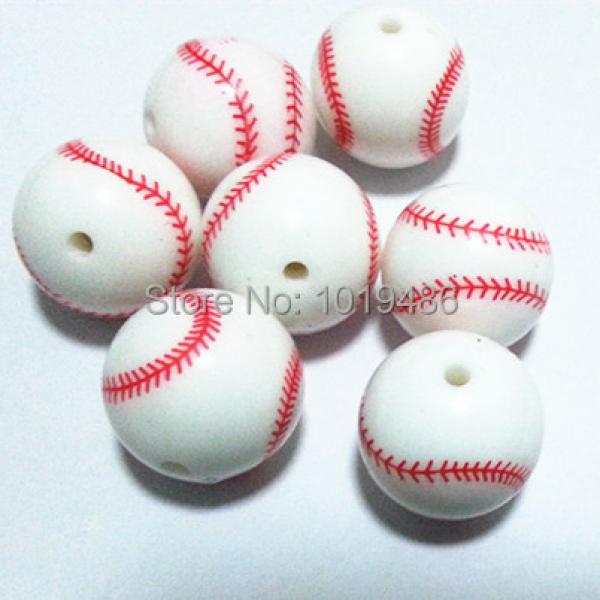 100pcs Softball Round Beads for Chunky Necklace Jewelry