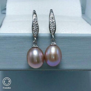 10-12mm Pink Purple South Sea Pearl Earrings