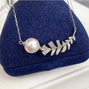 Feather Pearl Necklace Female Clavicle Chain Diamonds Necklace