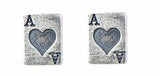 Personalized Heart Poker Cards Earrings 925 Sterling Silver Punk Style Jewelry