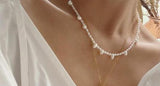 9MM Baroque Freshwater Pearl Choker Necklace Women Gift Fine Jewelry
