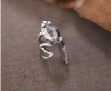 925 Sterling Silver Frog Cuff Ear Clip Earrings