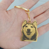 Lateefah Carved Pet Photo Pendant Keychain Pet Jewelry For Pet Memorial