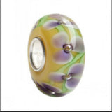 925 Silver Flowers Glass Charm Beads for Bracelet