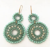 Red Crystal Big Round Earrings Women Boho Jewelry