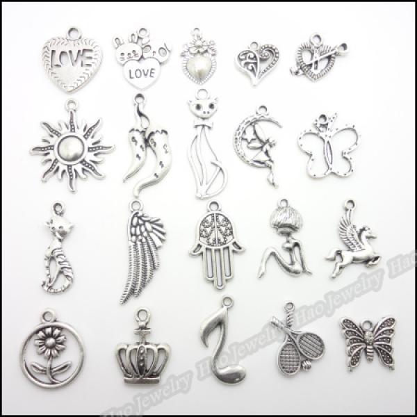 200 Vintage Charms Pendant Tibetan Silver DIY Jewelry Making