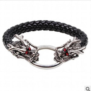 Vintage Tibetan Silver Skull Bracelet for Men