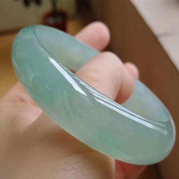 Zheru Ice Green Jadeite Bracelet 54-64mm