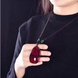 Amber Honey Pixiu Sweater Chain Pendant Necklace