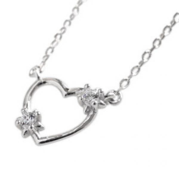 S925 Sterling Silver Heart Necklace Pendants Crystal Zircon Love Colar