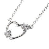 S925 Sterling Silver Heart Necklace Pendants Crystal Zircon Love Colar