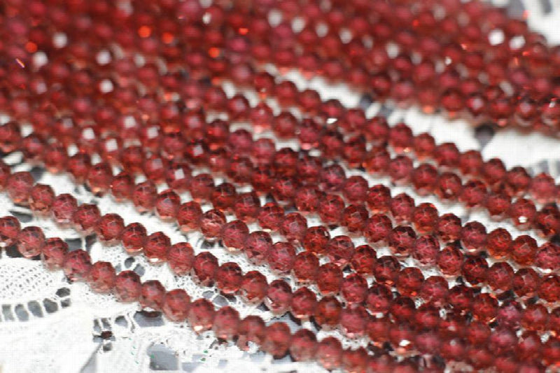 Red Garnet Round Faceted 3mm Loose Beads for DIY Jewelry Making