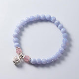 S925 Sterling Silver Purple Zircon Stone Bracelet Women Jewelry